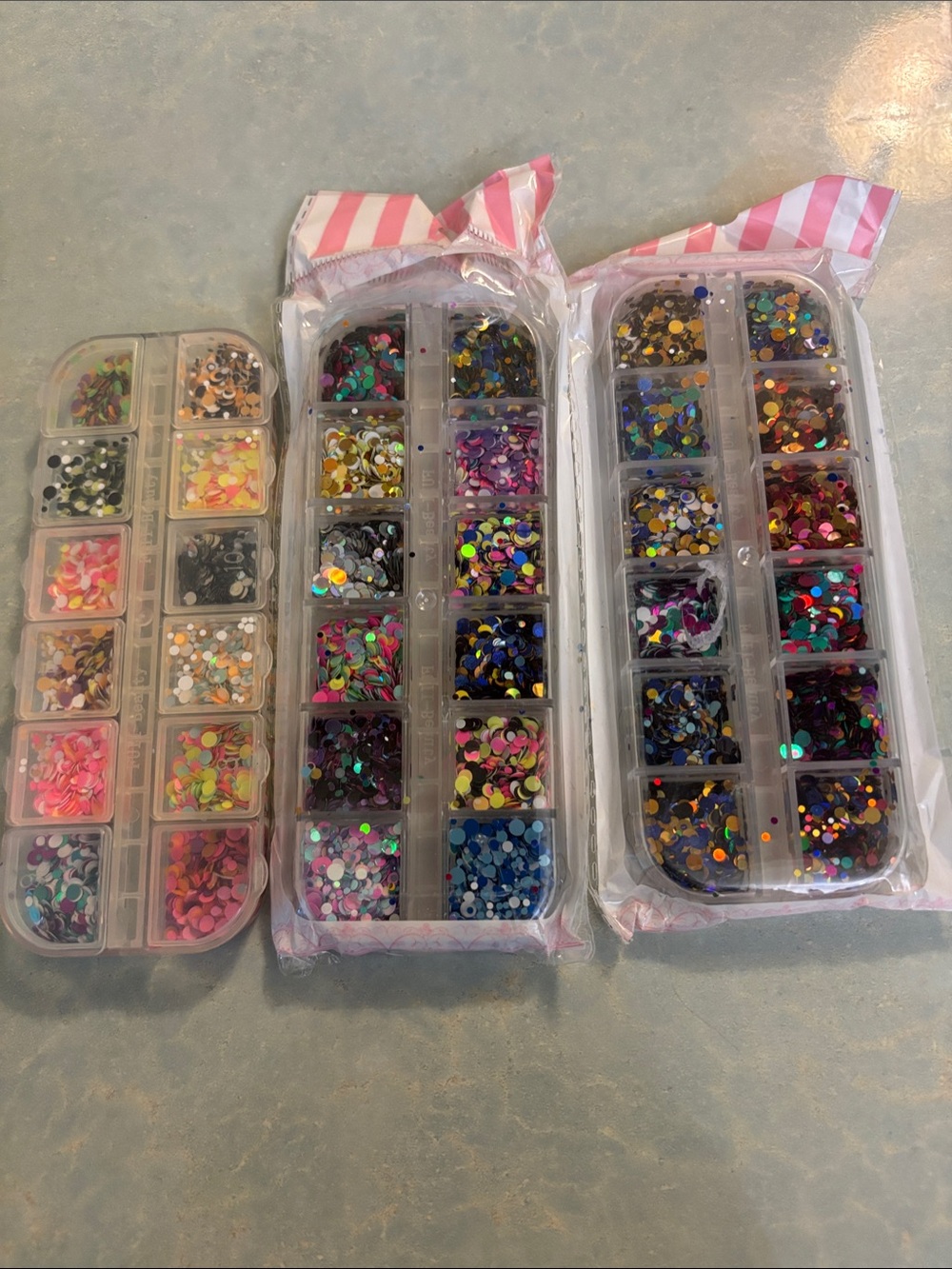Multicolor Nail Art Sequins Set - Assorted  Mix
